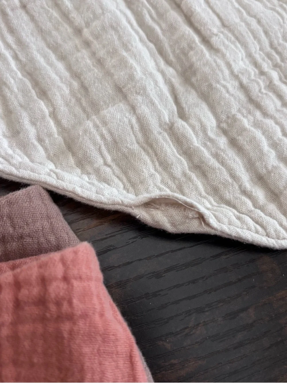 Soft Muslin Baby Bandana Bibs - Neutral rusty orange , brown , Cream Set